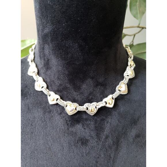 Cookie Lee Womens Fashion Carving Heart Chain Link Collar Necklace with Lobster - Picture 1 of 7